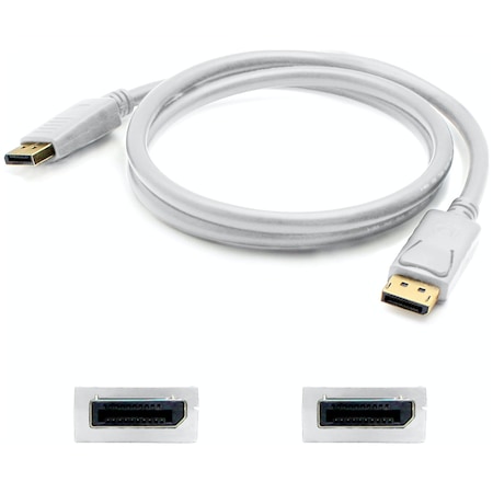 Add-On DisplayPort Male to DisplayPort Male White Cable For Resolution Up to 3840x2160 (4K UHD) DISPLAYPORT1FW